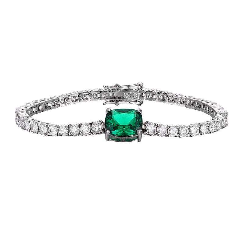 4ct Real Moissanite Tennis Bracelet on Emerald Cut Stone Bracelets gifting by julia m