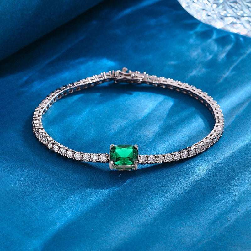 4ct Real Moissanite Tennis Bracelet on Emerald Cut Stone Bracelets gifting by julia m