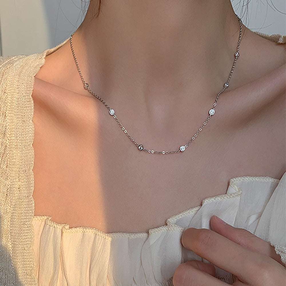 4mm Round Bubble Moissanite Diamond Necklace Necklaces gifting by julia m