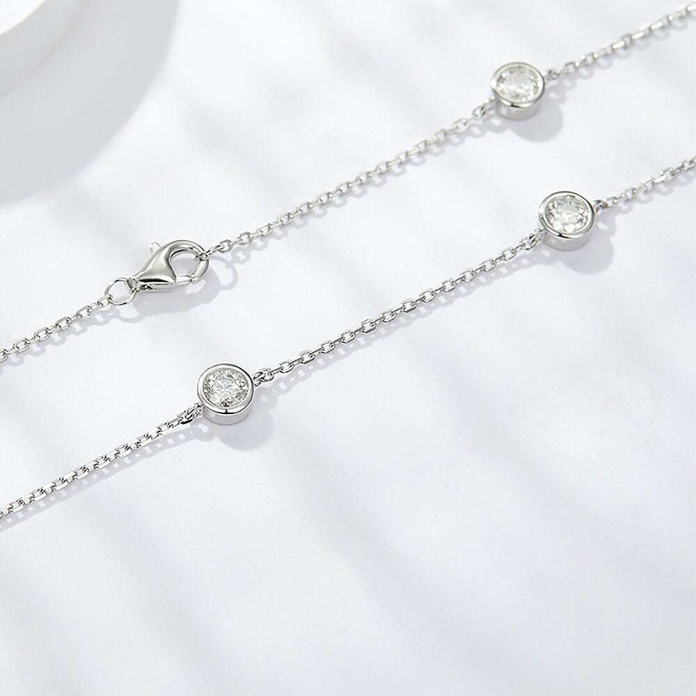 4mm Round Bubble Moissanite Diamond Necklace Necklaces gifting by julia m