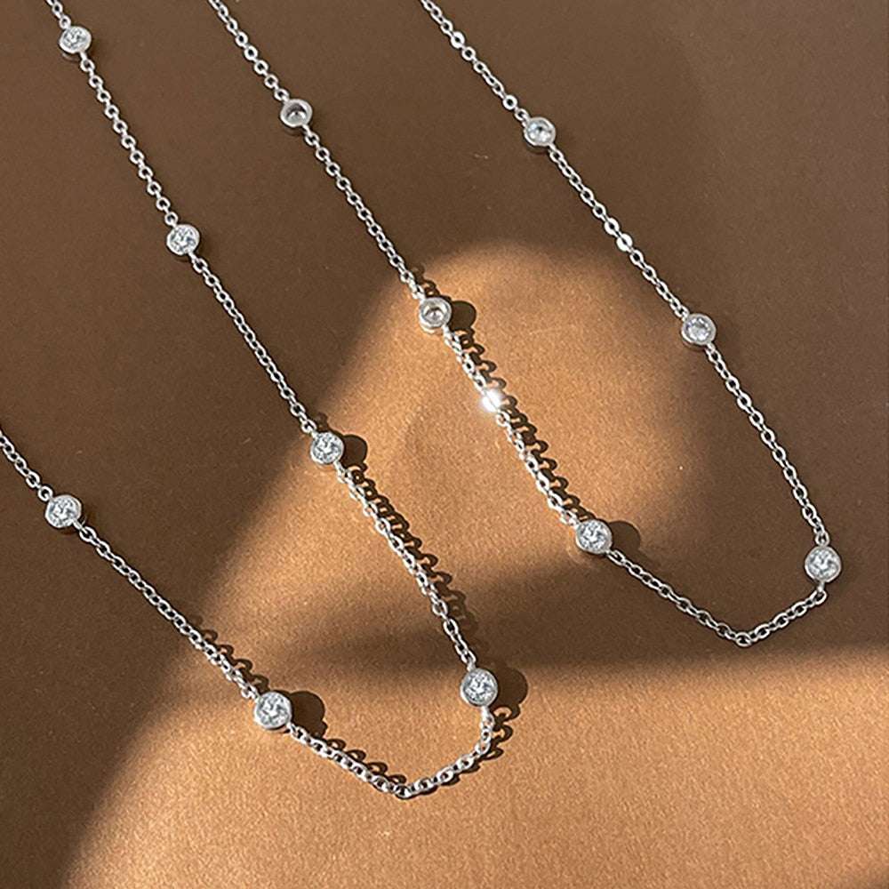 4mm Round Bubble Moissanite Diamond Necklace Necklaces gifting by julia m