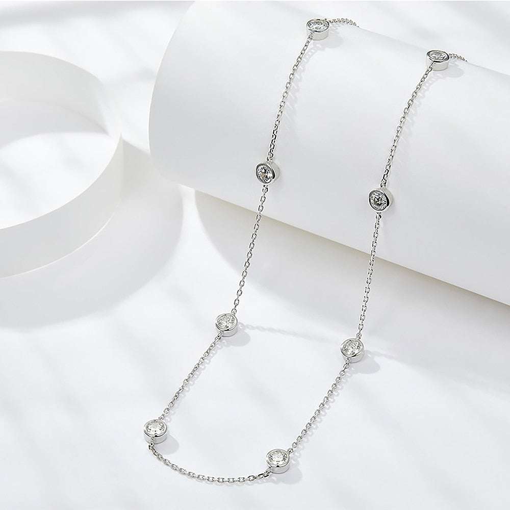 4mm Round Bubble Moissanite Diamond Necklace Necklaces gifting by julia m