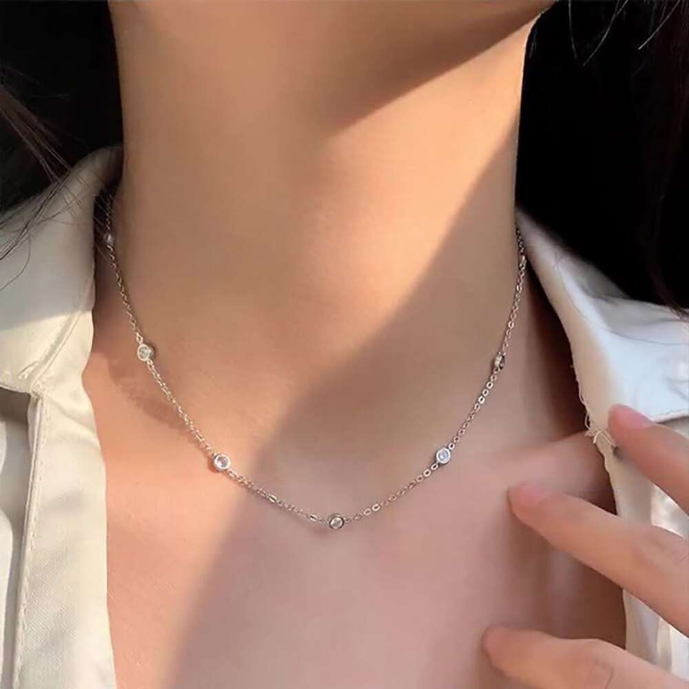 4mm Round Bubble Moissanite Diamond Necklace Necklaces gifting by julia m