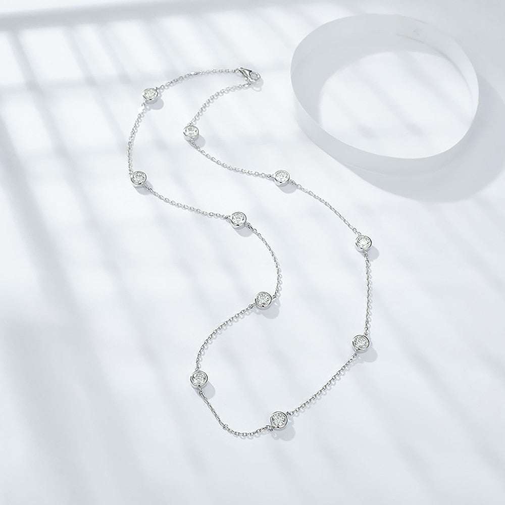 4mm Round Bubble Moissanite Diamond Necklace Necklaces gifting by julia m