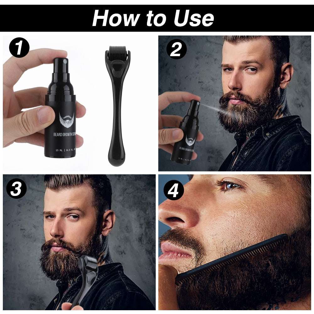 4Pc Beard Growth Set grooming kit gifting by julia m