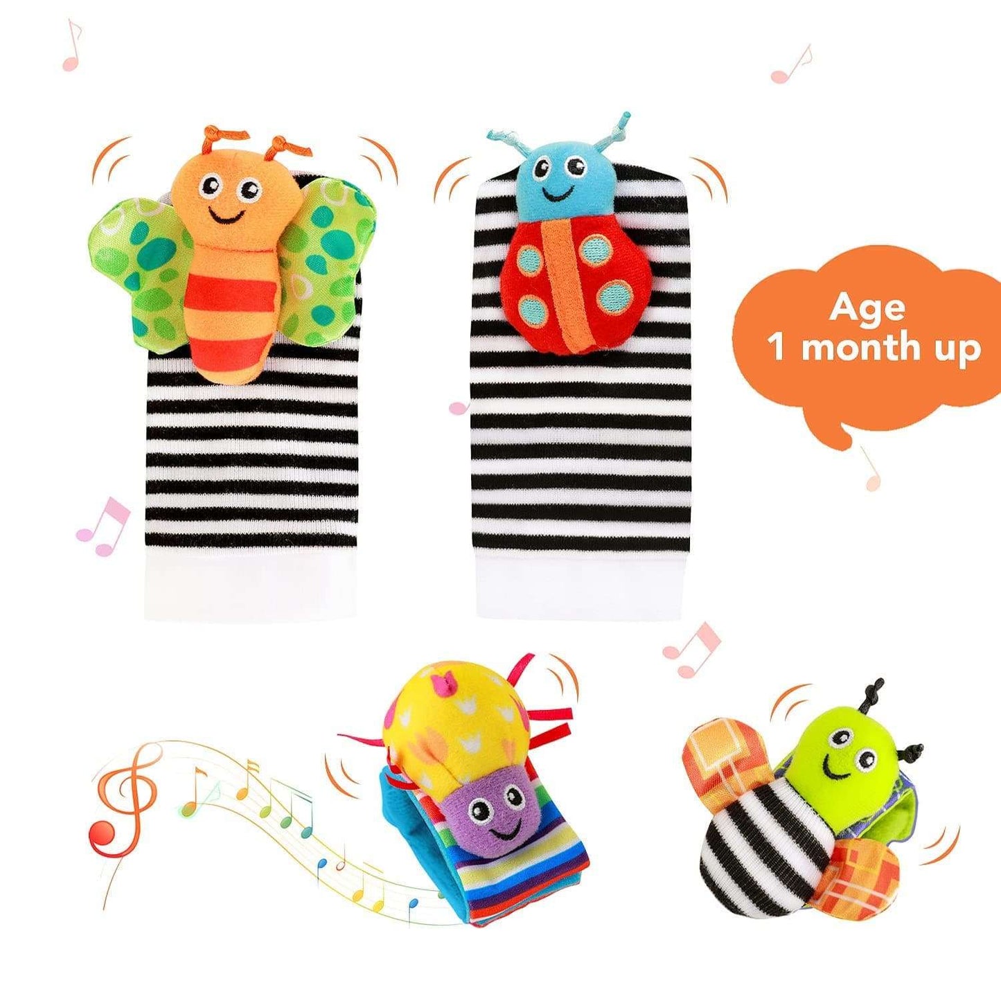 4PCS/SET Stuffed Animals Baby Rattle Toys Stuffed Animals Baby Rattle T Gifting By Julia M