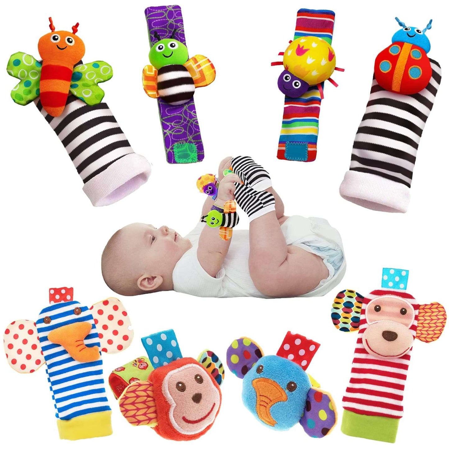 4PCS/SET Stuffed Animals Baby Rattle Toys Stuffed Animals Baby Rattle T Gifting By Julia M