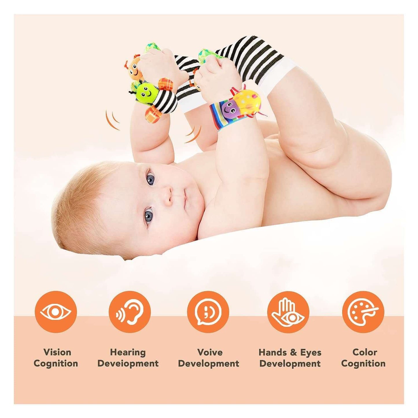 4PCS/SET Stuffed Animals Baby Rattle Toys Stuffed Animals Baby Rattle T Gifting By Julia M