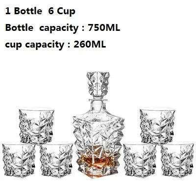7PC Elegant Glass Wine Decanter Set whiskey glass sets Gifting By Julia M A bottle an 6cup