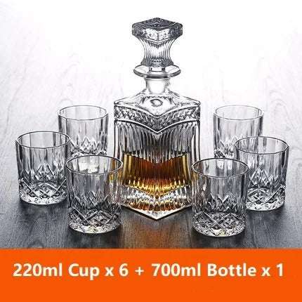 7PC Elegant Glass Wine Decanter Set whiskey glass sets Gifting By Julia M C bottle an 6cup