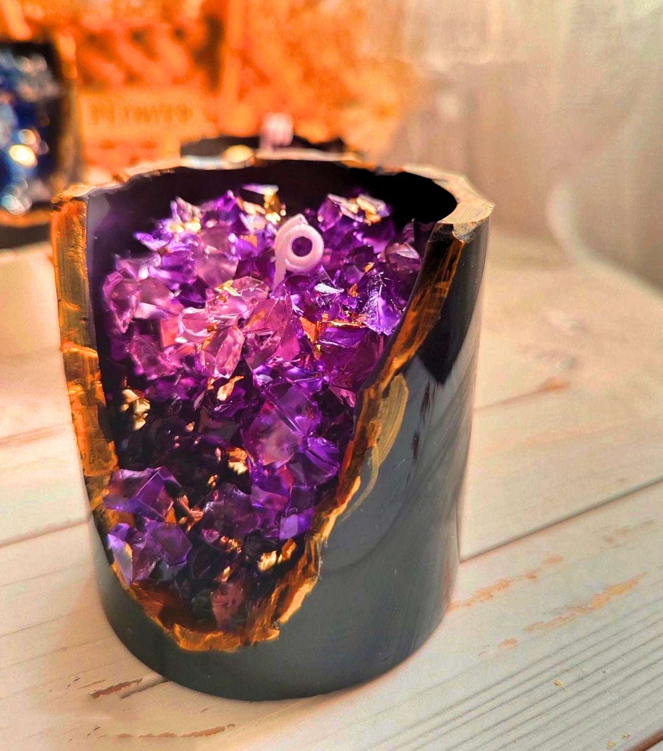 Amethyst Crystal Bliss Candle Candles gifting by julia m