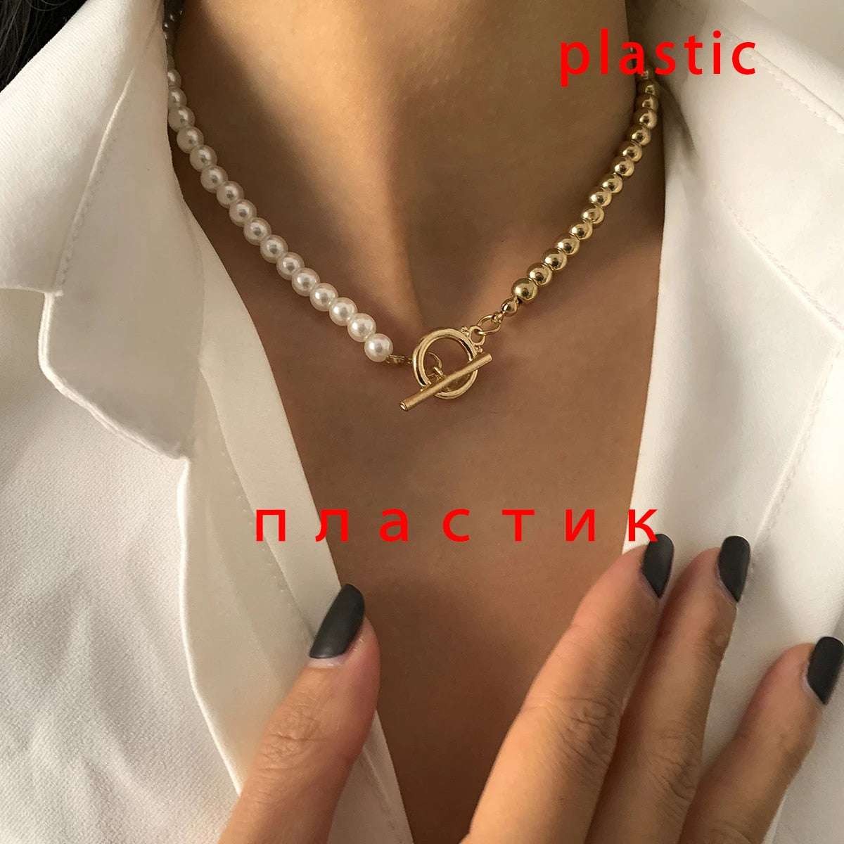 Baroque Pearl Chain Necklace Neckaces gifting by julia m Gold Color