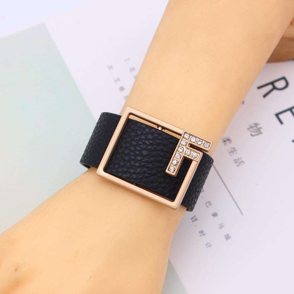 Black & Gold Crystal Leather Bracelet Bracelets gifting by julia m