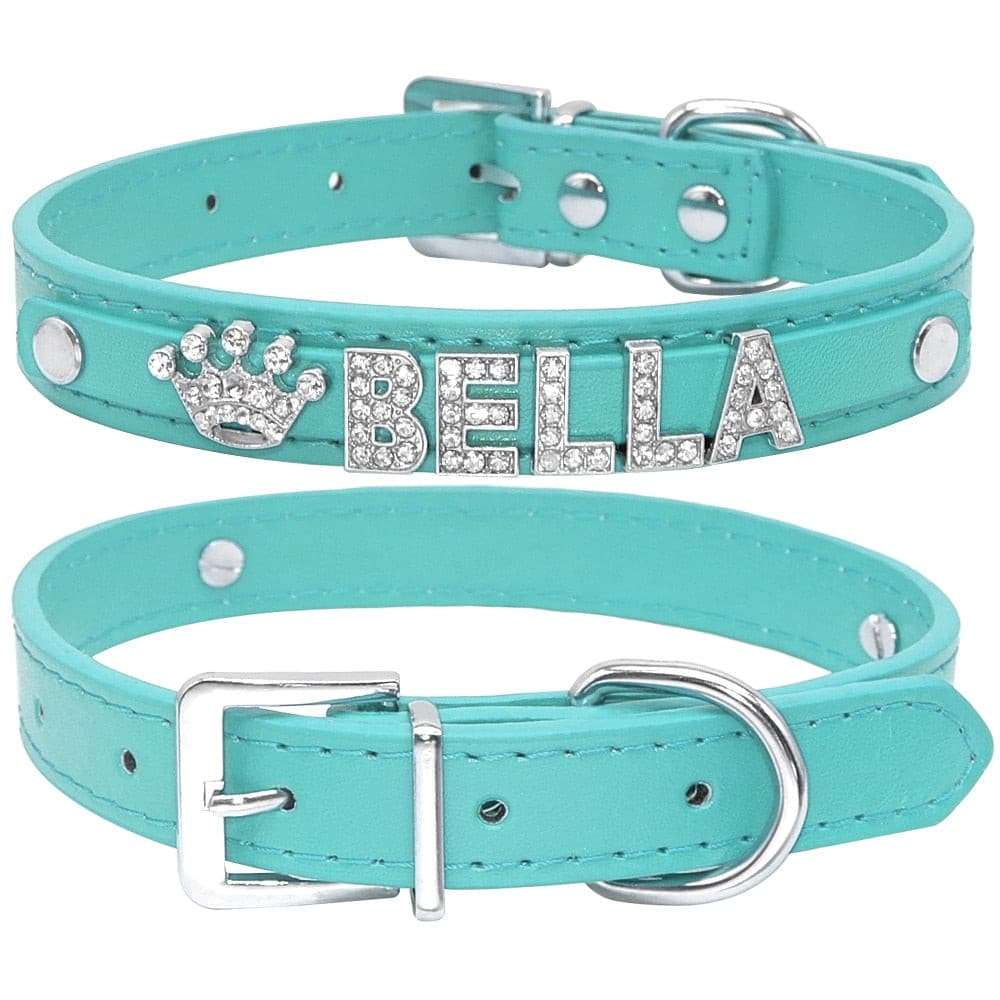 Bling Rhinestone Pet Collars Pet collars & harnesses Gifting By Julia M Blue XS