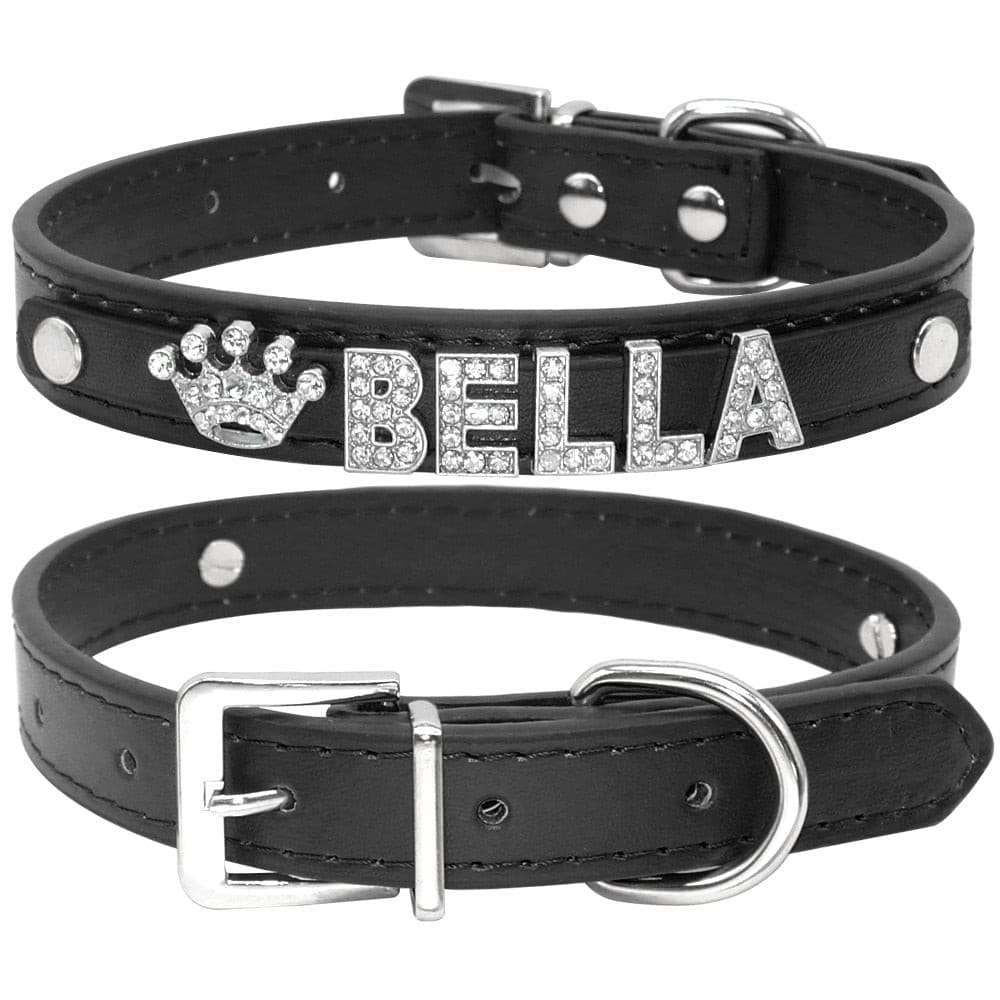 Bling Rhinestone Pet Collars Pet collars & harnesses Gifting By Julia M Black XS