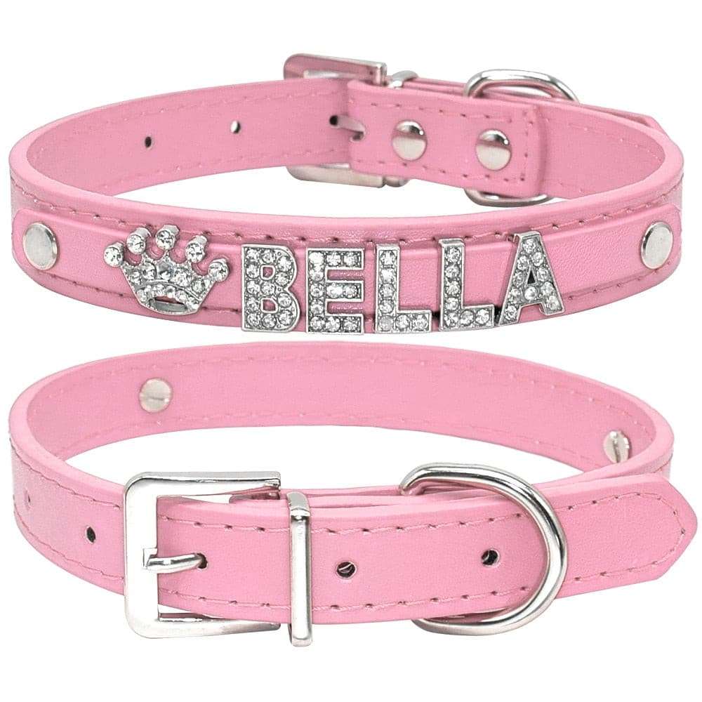 Bling Rhinestone Pet Collars Pet collars & harnesses Gifting By Julia M Pink XS