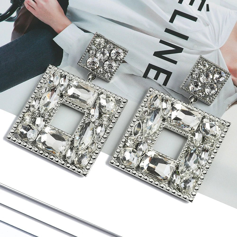 Crystal Square Drop Earrings Crystal Square Drop Earrings Gifting By Julia M