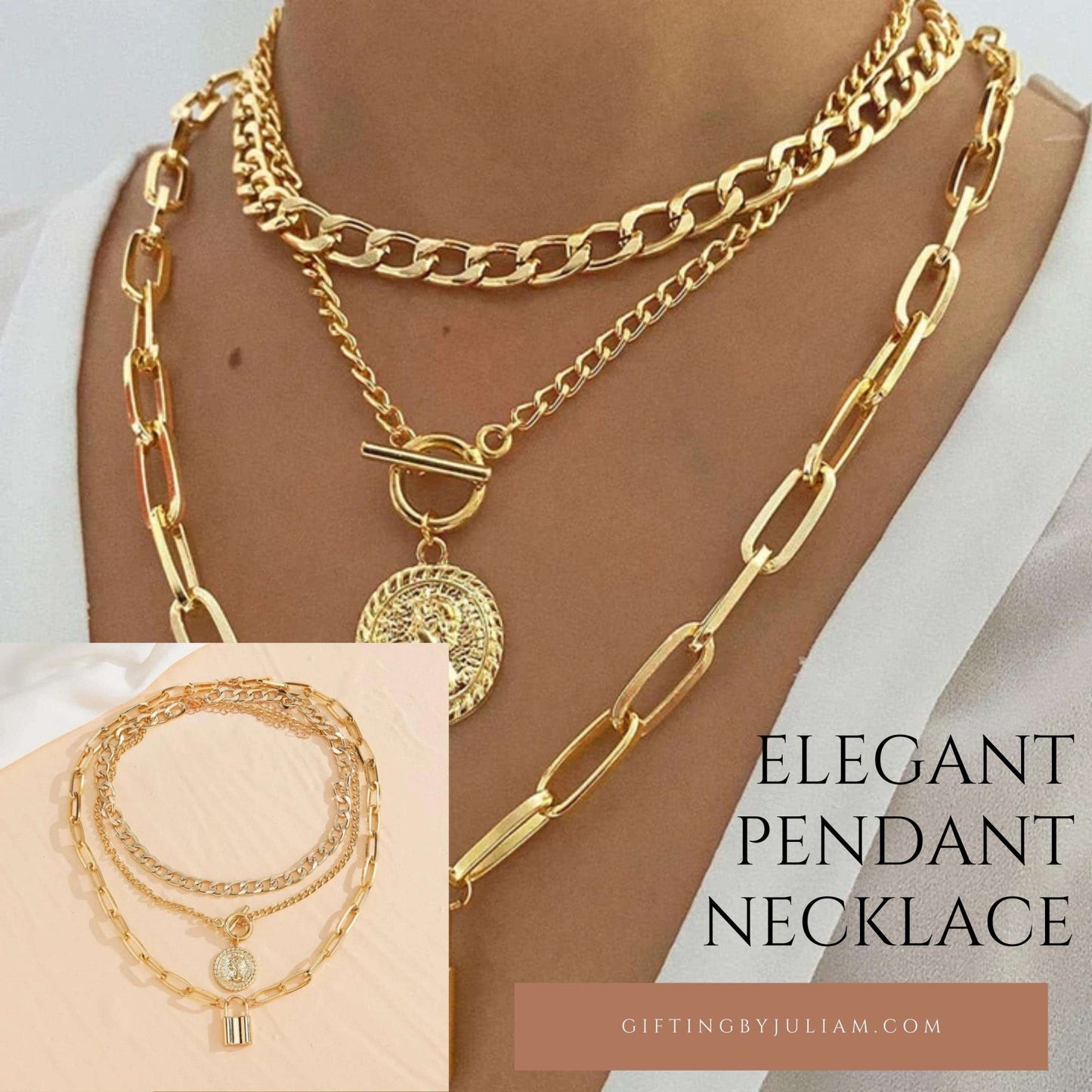 Charm Fashion Lock Pendant Necklace Necklaces gifting by julia m