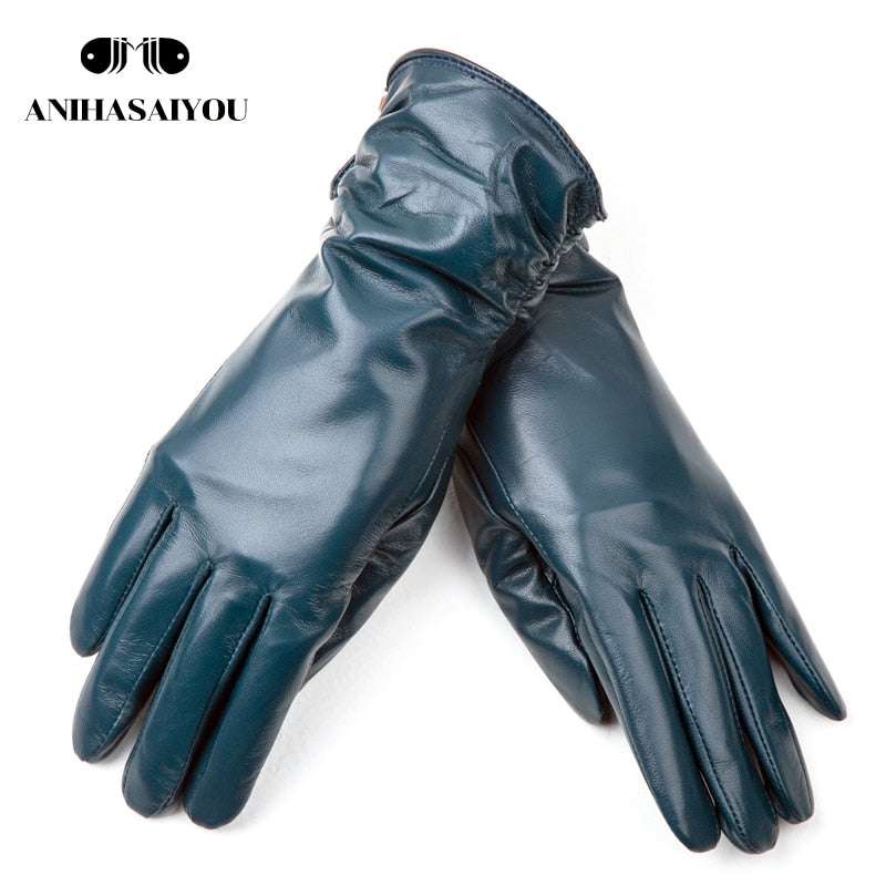 Classic Pleated Genuine Leather Gloves Gloves gifting by julia m