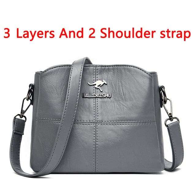 Crossbody Shoulder Bag HANDBAGS gifting by julia m 3 Layers Gray