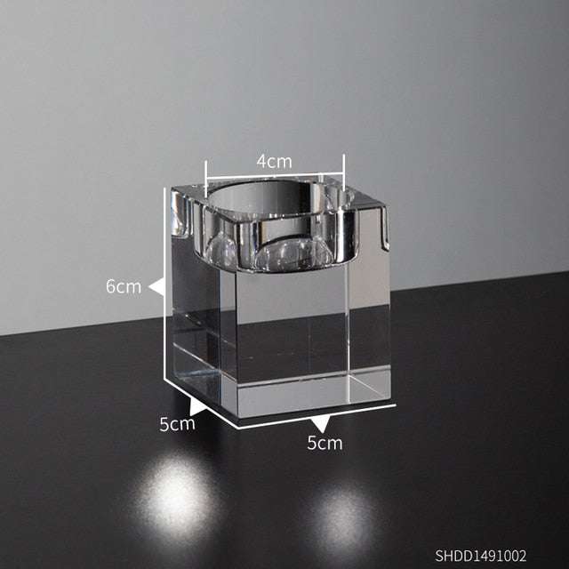 Crystal Elegance Candle Stand Candle Holders Gifting by Julia M 6cm-Medium Crystal