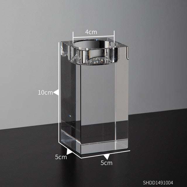Crystal Elegance Candle Stand Candle Holders Gifting by Julia M 10cm-Biggest Crystal