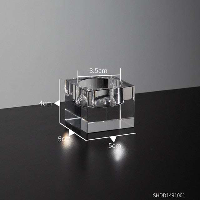 Crystal Elegance Candle Stand Candle Holders Gifting by Julia M 4cm-Small Crystal