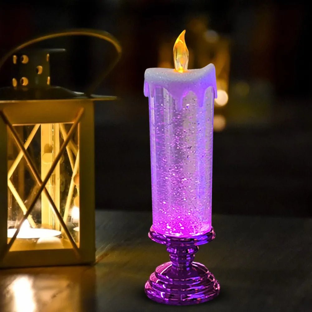 Crystal LED Electronic Candle Tourist Souvenirs Crystal Candles 7-color Gradient Party Atmosphere for Christmas Birthday Wedding Gifting By Julia M Rose Red United States
