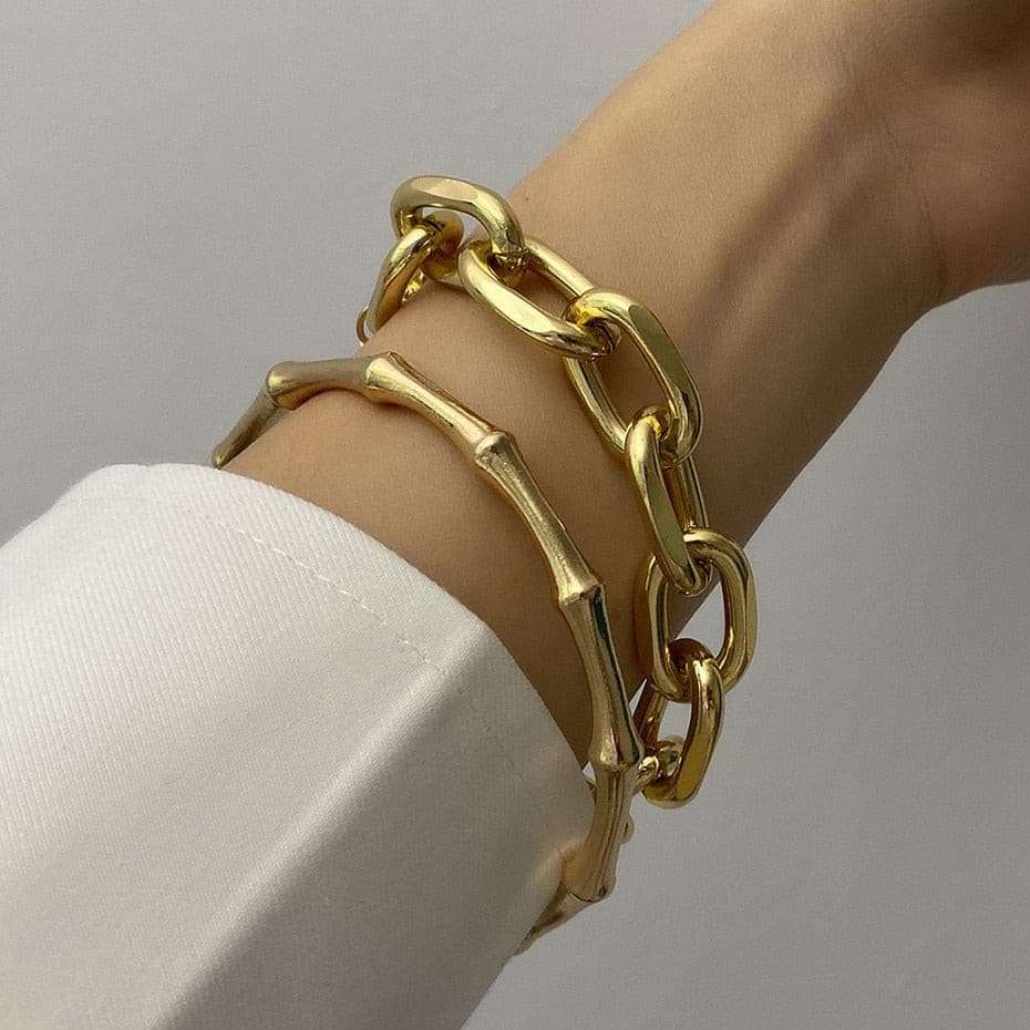 Cuban Chain Bracelets Set Bracelets gifting by julia m S2-Gold