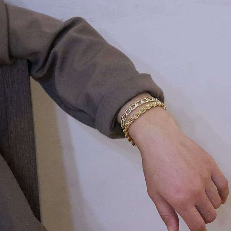 Cuban Chain Bracelets Set Bracelets gifting by julia m S5-Gold