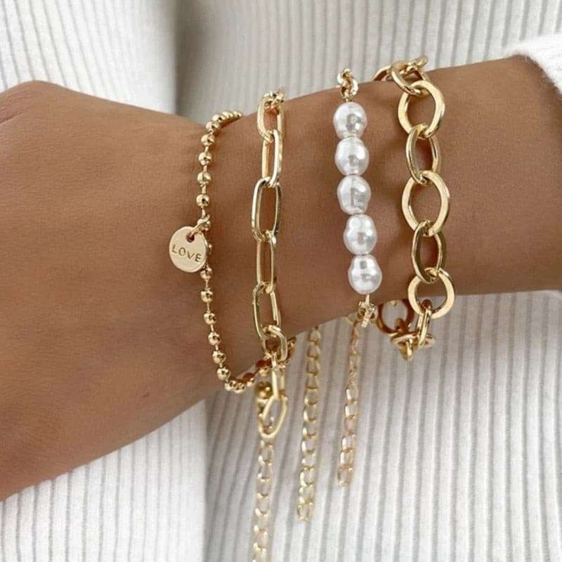 Cuban Chain Bracelets Set Bracelets gifting by julia m S7