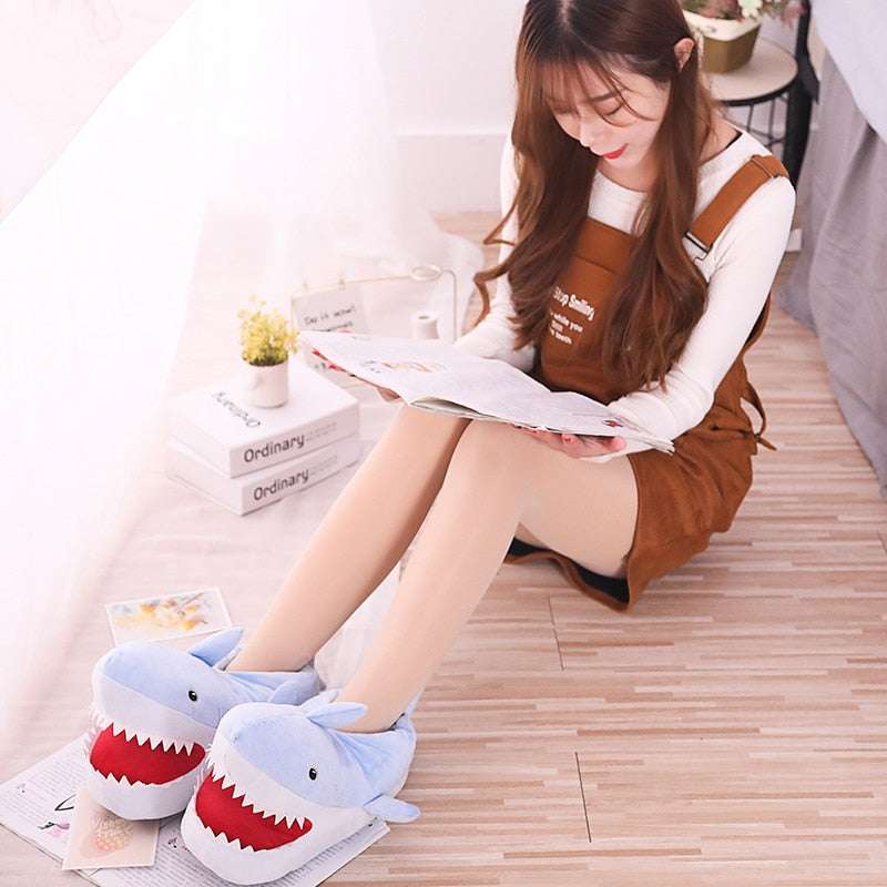 Cute Shark Shape House Cotton lined Slippers house cotton slippers for women gifting by julia m