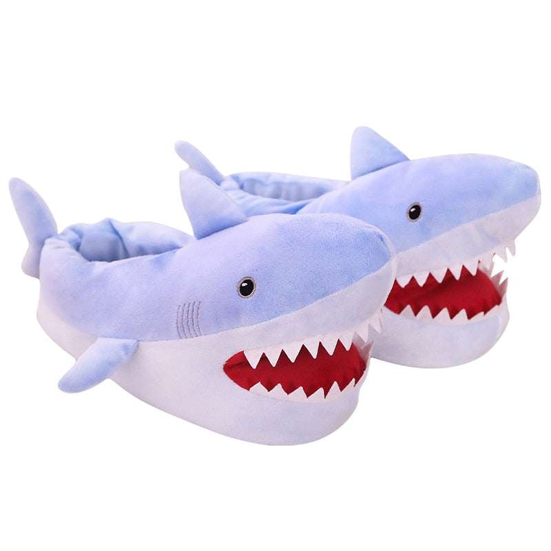 Cute Shark Shape House Cotton lined Slippers house cotton slippers for women gifting by julia m Blue 36