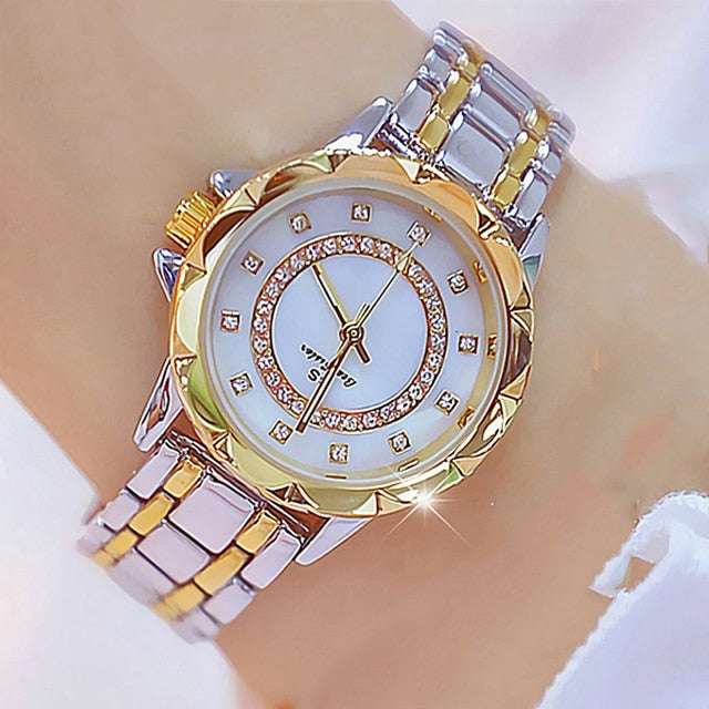 Diamond and Rhinestone Elegant Ladies Watches Watches gifting by julia m silver gold