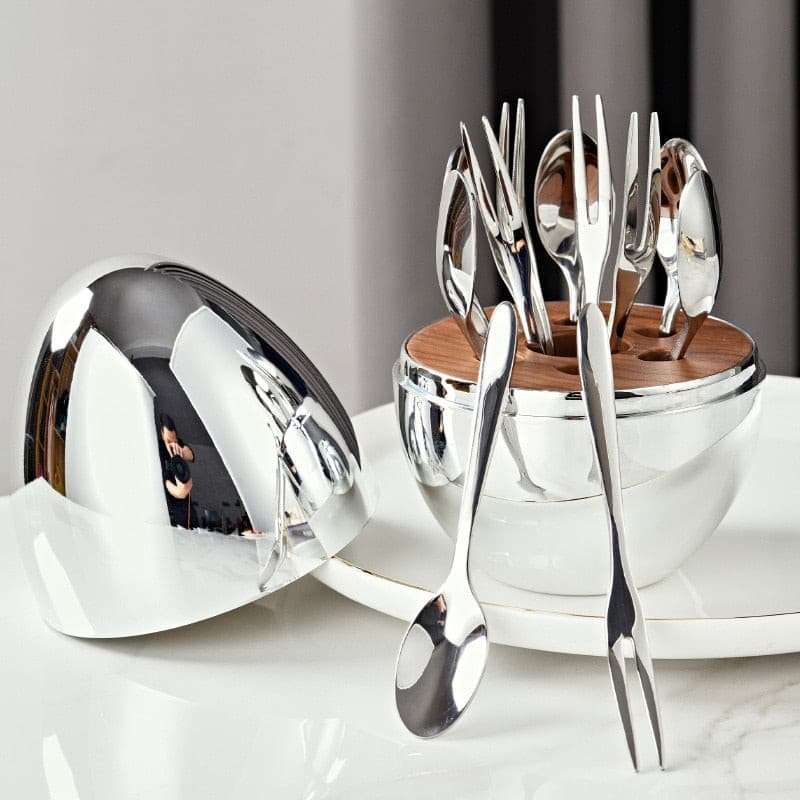 Elegant Egg Shape Stainless Steel Tableware Set Tableware Set Gifting By Julia M