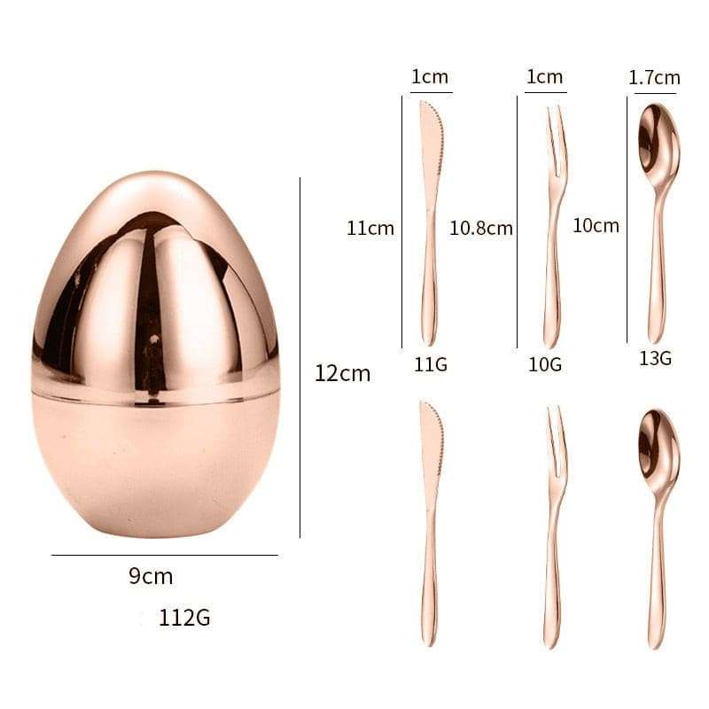 Elegant Egg Shape Stainless Steel Tableware Set Tableware Set Gifting By Julia M