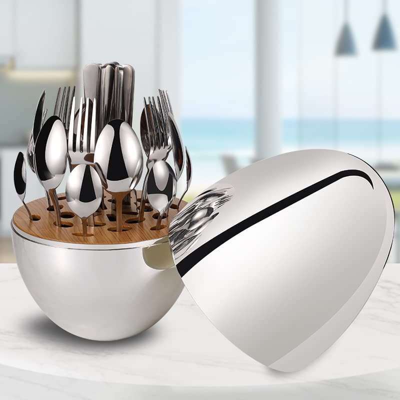Elegant Egg Shape Stainless Steel Tableware Set Tableware Set Gifting By Julia M