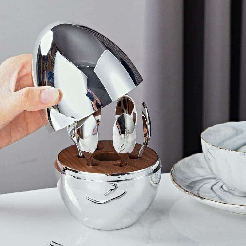 Elegant Egg Shape Stainless Steel Tableware Set Tableware Set Gifting By Julia M