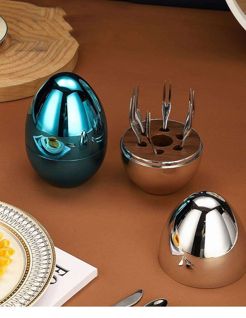 Elegant Egg Shape Stainless Steel Tableware Set Tableware Set Gifting By Julia M