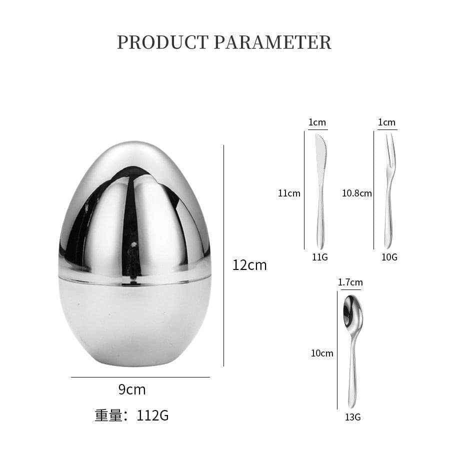 Elegant Egg Shape Stainless Steel Tableware Set Tableware Set Gifting By Julia M