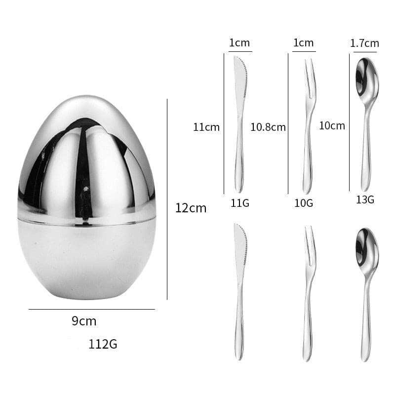Elegant Egg Shape Stainless Steel Tableware Set Tableware Set Gifting By Julia M