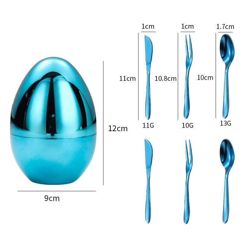 Elegant Egg Shape Stainless Steel Tableware Set Tableware Set Gifting By Julia M