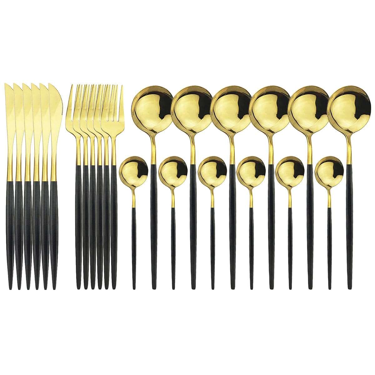 Flatware Set - Stylish and Eco-Friendly Cutlery Flatware Set gifting by julia m Black Gold