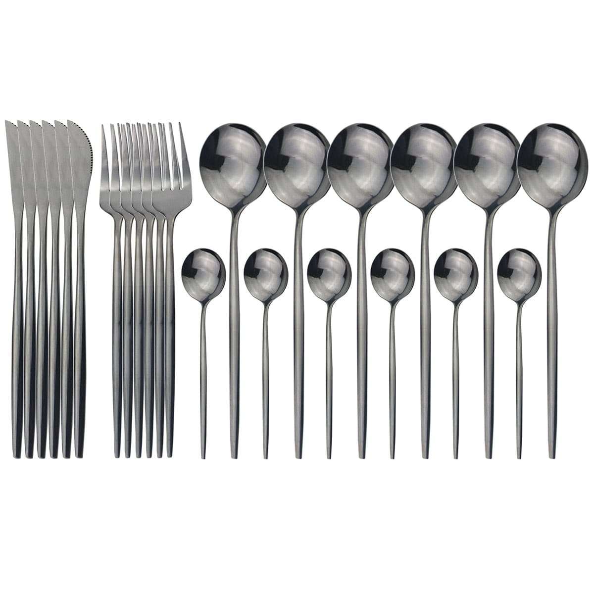 Flatware Set - Stylish and Eco-Friendly Cutlery Flatware Set gifting by julia m Black