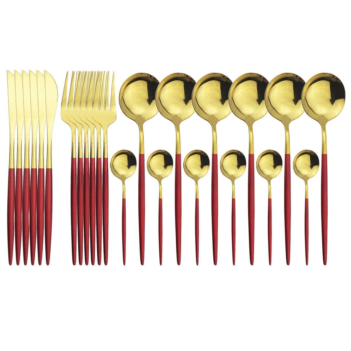 Flatware Set - Stylish and Eco-Friendly Cutlery Flatware Set gifting by julia m Red Gold