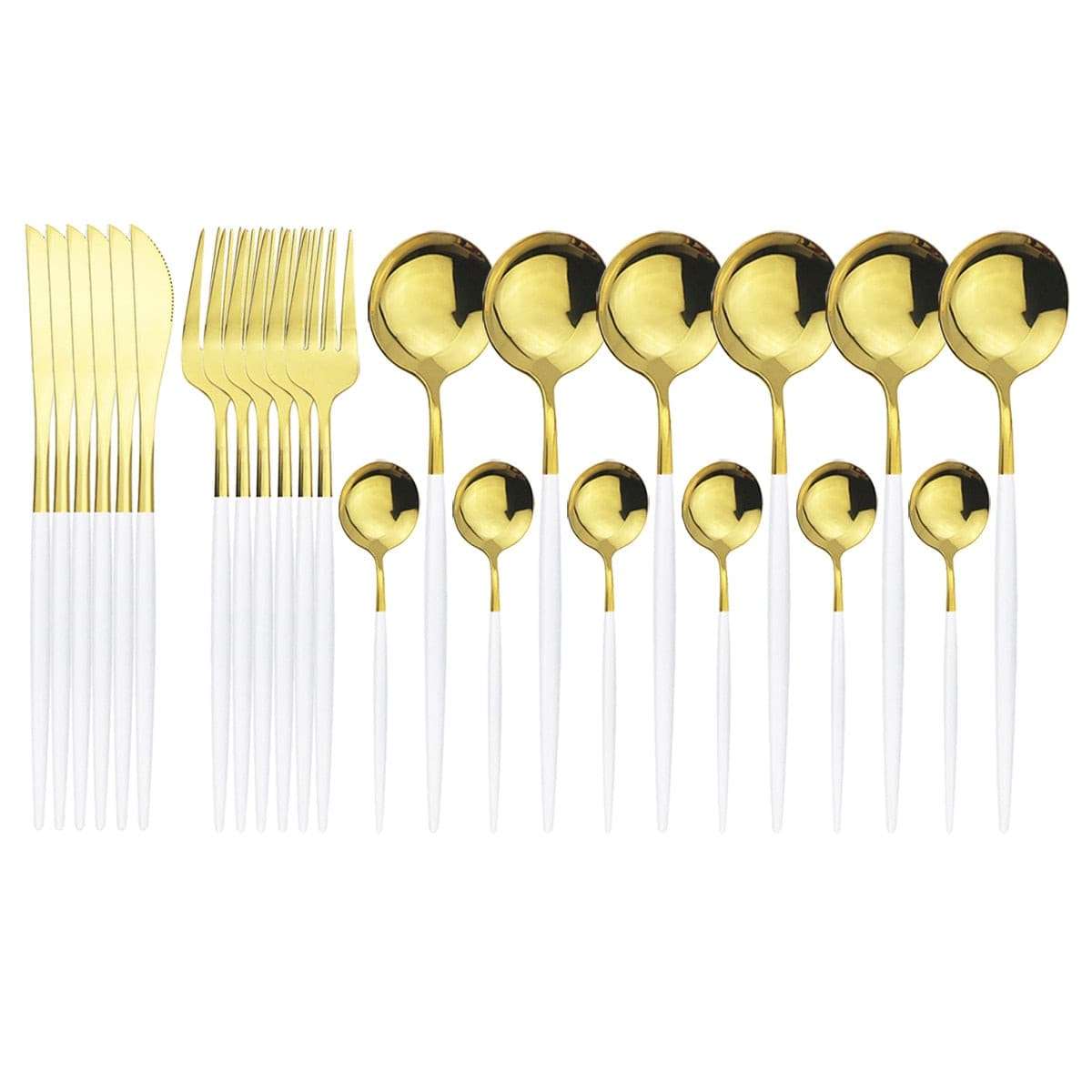 Flatware Set - Stylish and Eco-Friendly Cutlery Flatware Set gifting by julia m White Gold