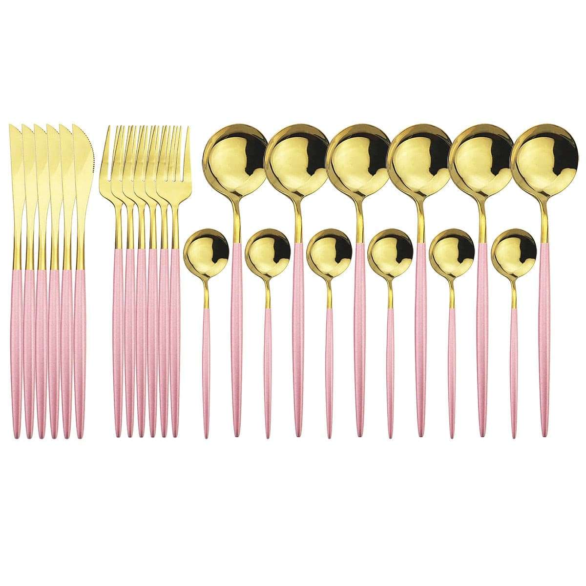 Flatware Set - Stylish and Eco-Friendly Cutlery Flatware Set gifting by julia m Pink Gold