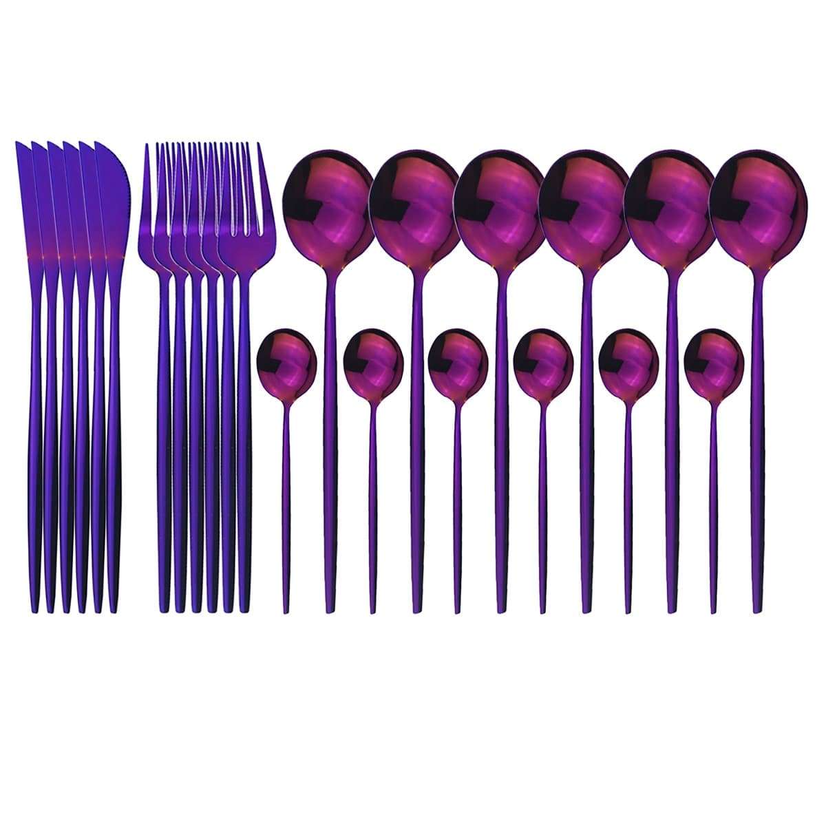 Flatware Set - Stylish and Eco-Friendly Cutlery Flatware Set gifting by julia m Purple