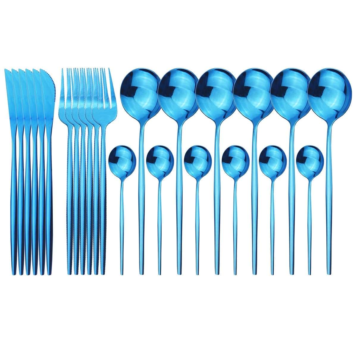 Flatware Set - Stylish and Eco-Friendly Cutlery Flatware Set gifting by julia m Blue
