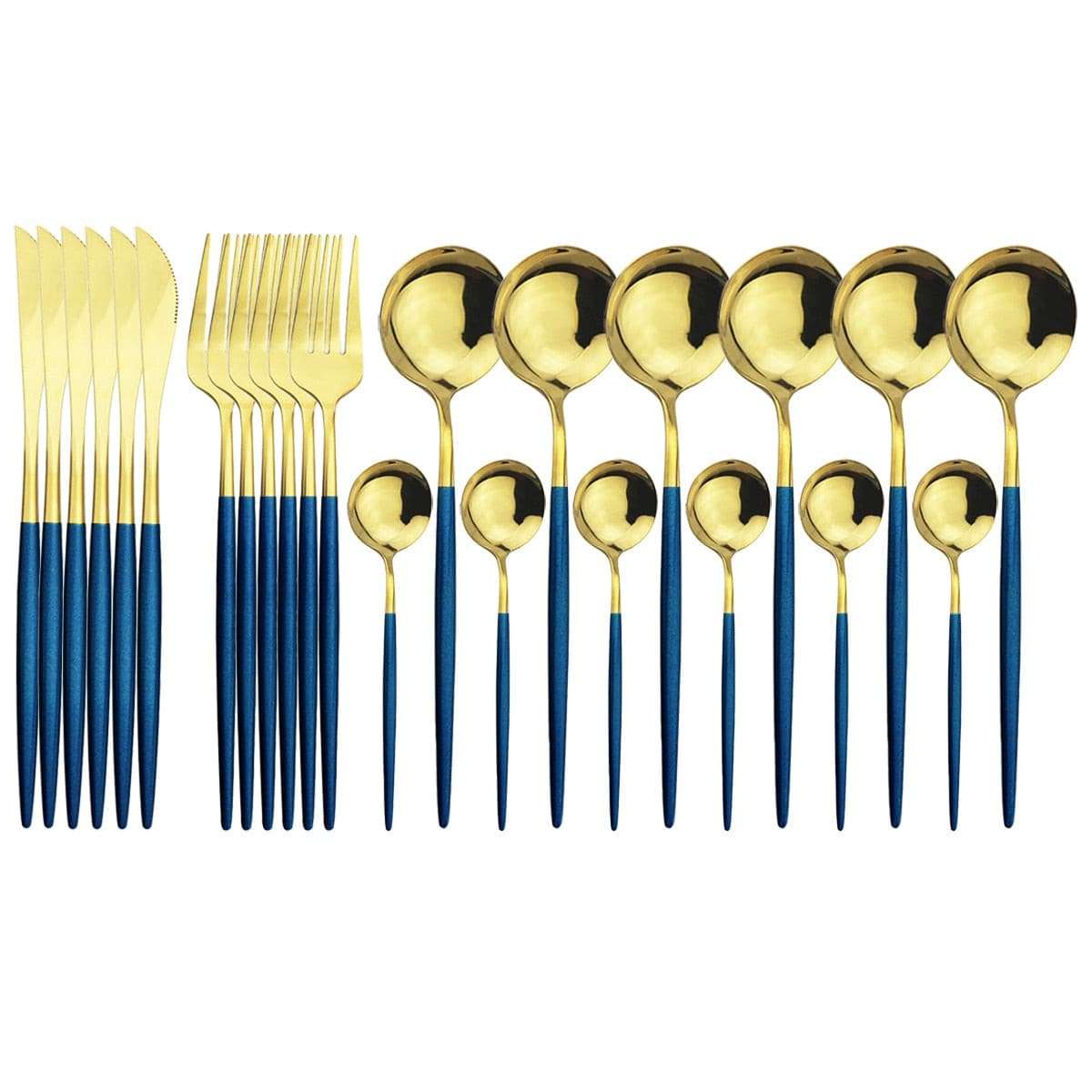 Flatware Set - Stylish and Eco-Friendly Cutlery Flatware Set gifting by julia m Blue Gold